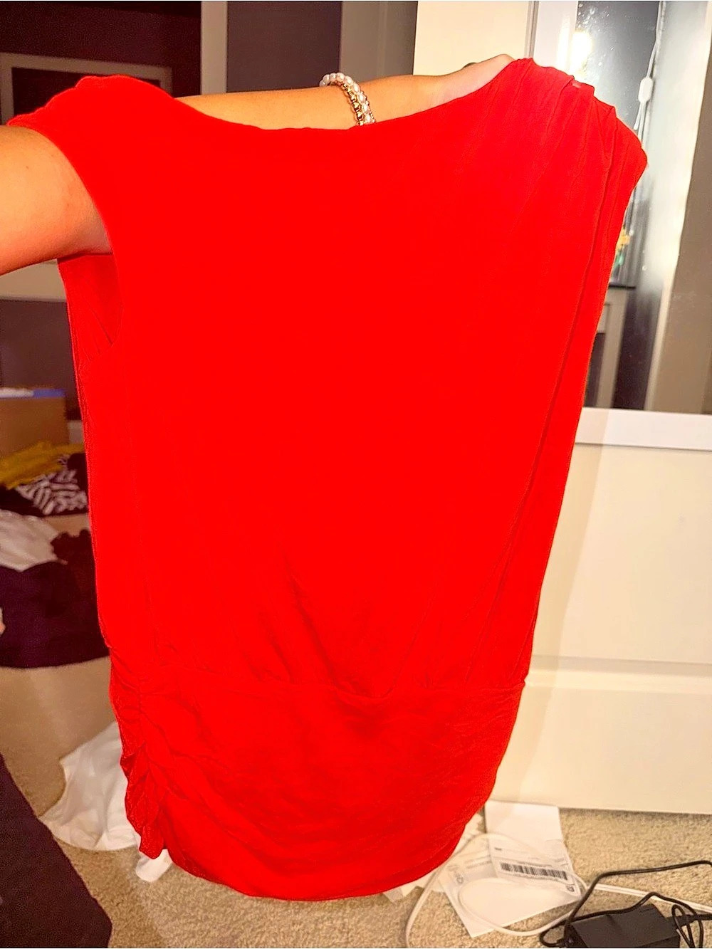 Dynamite Red Ruched Tank Top
